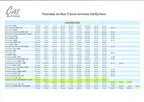 2024 Bus France Service Calendrier